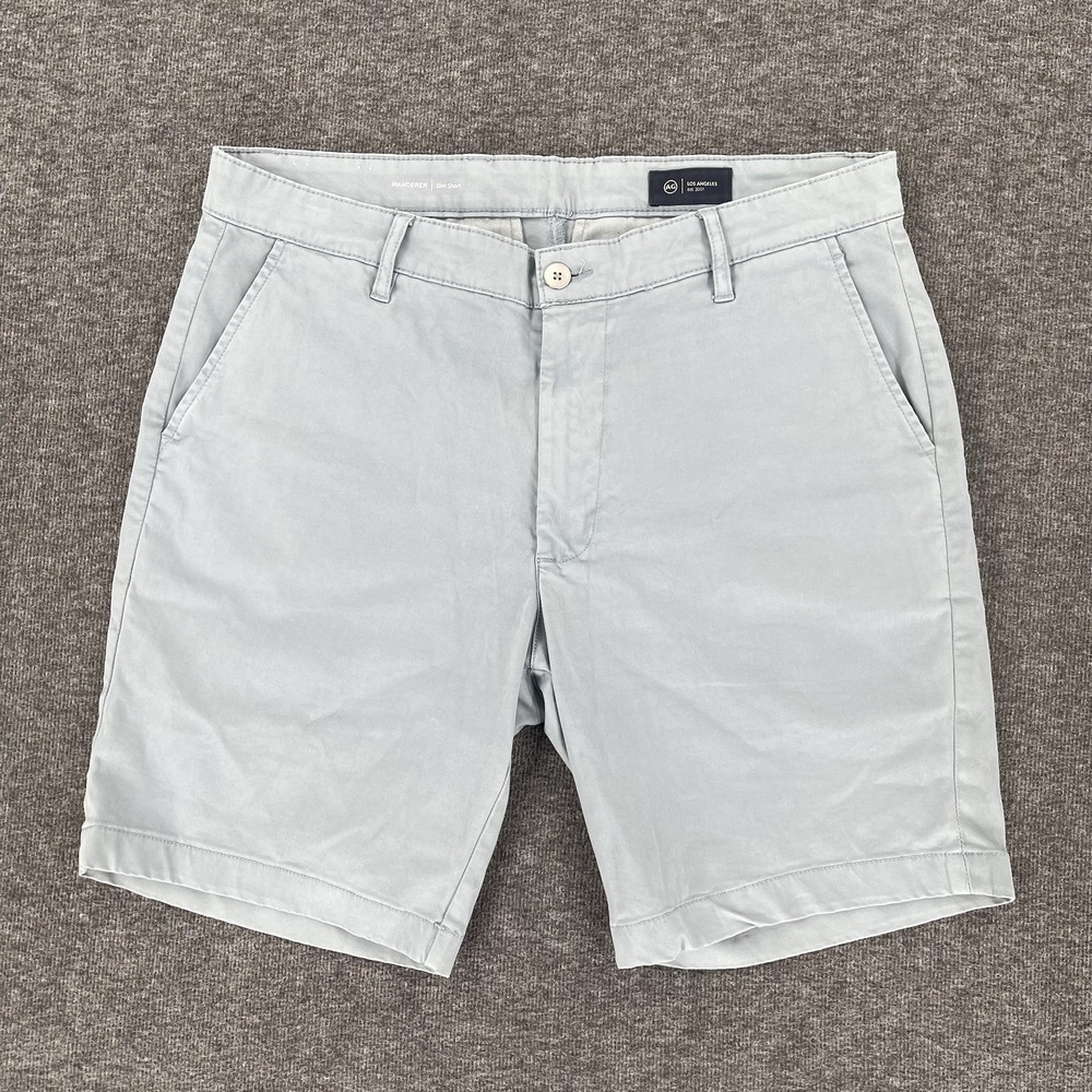 AG The Wanderer Shorts Mens 34 (Fits 36) Blue Slim Stretch Chinos Preppy Casual